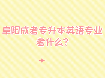 阜陽成考專升本英語專業考什么